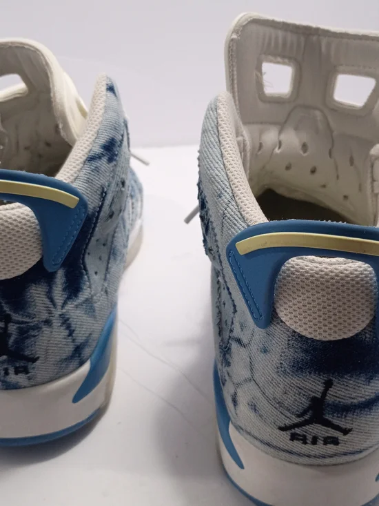 Nike Kids' Air Jordan Retro Denim White/Blue Sneakers - Picture 7 of 9